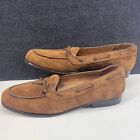 Maus & Hoffman Suede Leather Moc Loafers Apron Toe Men's Size 12M Caramel Brown