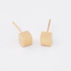 14k Yellow Gold Estate Cube Post/Stud Earrings