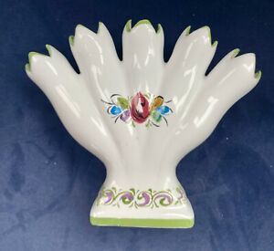 Finger Vase Vestal Portugal Pottery 731 Hand Painted Floral 5.5”