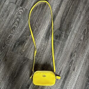 coach mini crossbody bag yellow leather purse