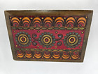 Wooden Trinket box with hinged lid-Vintage-floral