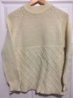 Vintage Women's Sweater Cable Knit  Large DonnKenny Cream Beige Fisherman