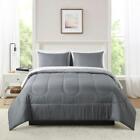Grey Reversible 7-Piece Bed in a Bag Comforter Set with Sheets, Full Size
