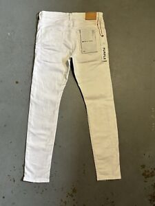 Purple Brand Jeans Mens Slim Fit Low Rise Slim Leg P001 White Size 32