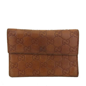 GUCCI Ssima GG Logo Leather Trifold Wallet/6Y0340