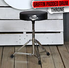 GRIFFIN Drum Throne - Padded Percussion Seat Drummers Stool Guitar Chair Stand