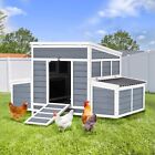 Wooden Chicken Coop with 6 Nesting Boxes Large Hen House Outdoor Chicken Cage