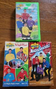 Lot of 3 The Wiggles VHS Wiggle Time, Magical Adventure, Wiggly Play Time