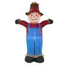 6 ft Plaid Dressed Happy Smiling Scarecrow Fall Halloween Inflatable
