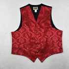 Frontier Classics Vest Mens XL Red Floral Victorian Single Breasted Western