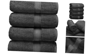 Towels 4-Piece Large Premium Bath Towels Set Grey 4 Piece Large Bath Towels