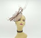SF542 ( Taupe )Kentucky Derby Church Wedding Easter Tea Party Sinamay Fascinator