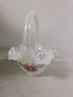 New ListingFenton Opalescent Hearts And Flowers Basket Handpainted D Anderson
