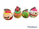 X's 4 Vo-Toys Latex Christmas Tree Ornaments Santa Snowman Small Dog Toy Holiday