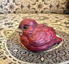 Adorable Vintage  - Small Fat Red Baby Bird Figurine - Porcelain