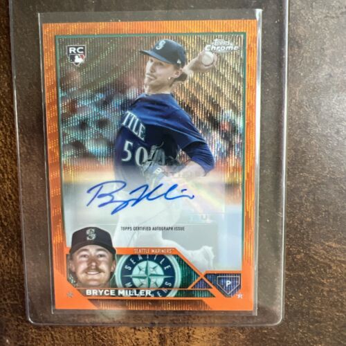 New Listing2023 Topps Chrome Orange Wave Auto #20/25 - Bryce Miller - Seattle Mariners