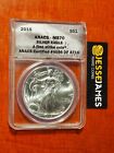 2015 $1 AMERICAN SILVER EAGLE ANACS MS70 FIRST STRIKE LABEL