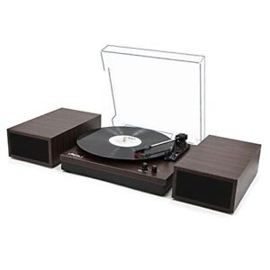 Vinyl Record Player with External Vintage Brown Come With Two External Speakers