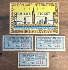 4 1939 Golden Gate International Exposition Tickets: 1 Child & 3 Adult Tickets