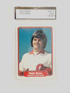 Pete Rose 1982 Fleer #256 Phillies Graded FGS Mint 9