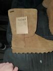 Womens Bearpaw Emma Short Lined Wool Boots Brown Size 8