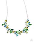 Paparazzi Serene Statement - Green - Multi Rhinestones - Necklace & Earrings