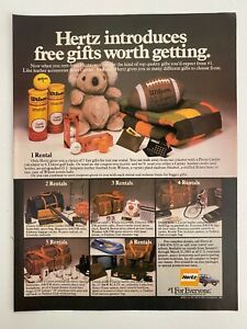 Hertz Car Rental Introduces Free Gifts 1982 Vintage Print Ad