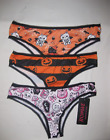 Romwe 3pk kawaii pastel goth halloween print cheeky panties S orange/pink/black