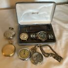 Vintage Pocket Watch Lot Collection Parts Repair Timex Arnex Riviera US POLO