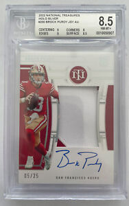 New Listing2022 National Treasures Brock Purdy RPA Rookie Patch Auto RC /25 BGS 8.5 Auto 10