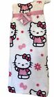 Hello Kitty Daisy Bow Plush Pink & White Throw Blanket Sanrio Polyester New