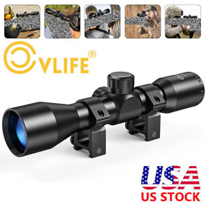 CVLIFE 4X32 Tactical Rifle Scope Mil Dot Crosshair Optics Gun Scope W/20mm Mount