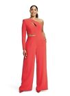 Sergio Hudson Plus Women's Red one Shoulder Cut Out Jumpsuit Romper NWT