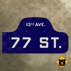 New York Brooklyn 77th Street 13th Avenue humpback road sign NYC 22x12