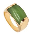 Bvlgari Roma Rare Tronchetto Ring In 18Kt Gold With Green Nephrite Jade
