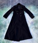Vintage DKNY Women's Cashmere Blend Black Trench Coat Size 6.