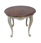 Vintage Pama Venetian Style Round Two Tone Crackle Finish Side Table