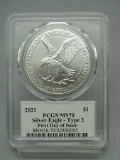New Listing2021 American Silver Eagle Type 2 PCGS MS 70 First Day of Issue