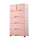 Pink Plastic Cabinet 6 Closet Drawers Organizer Storage Dresser Clothes Bedroom