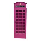 Red Hot Pink British Wood Telephone Phone Booth English Like Cast Iron