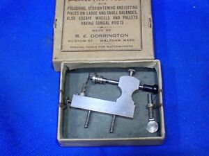 Vintage R. E. Dorrington Watchmakers Pivot Polisher Watch Tool VG used + Box +