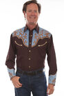 Scully Western  Cowboy Shirt Men's P-913 Brown
