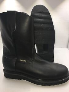 Men's Construction Work Boots very light Pull On Leather Black Bota Construccion