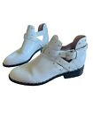 Halogen Hailey Ankle Boots Womens Shoes Size 9 M White Western Leather Buckle