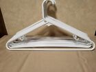 White Plastic Adult Clothes Hangers Lot of 12 Medium Weight