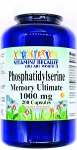 1000mg Phosphatidylserine Complex 200 Capsules Ultimate Memory Focus Support