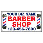 Your Biz Name Barber Shop Phone Custom Red Blue Custom Vinyl Banner Sign