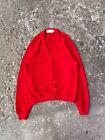True Vintage 1960's Jantzen Red Mohair Knit Cardigan Sweater L/XL