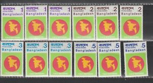 Bangladesh 12 stamps 1971, unissued