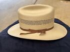 STETSON 10X SHANTUNG STRAW VENTED OPEN ROAD WESTERN HAT 7 1/4